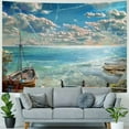thumbnail image 4 of Orinice Boat Water Beach Tapestry Wall Hanging Unique Style Graphic Tapestries Home Wall Decor Art Living Room Bedroom Apartment Farmhouse Dorm 40x60inch, 4 of 6