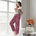 thumbnail image 4 of Uemuo Rose Leopard Print Pattern Women's Wide Leg Palazzo Lounge Pants with Pockets Light Weight Loose Comfy Casual Pajama Pants-Large, 4 of 9