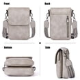 thumbnail image 4 of Spencer Small Crossbody Bags for Women, PU Leather Cell Phone Crossbody Wallet Purses with RFID Card Slots, Double Compartment, Gray, 4 of 10