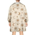 thumbnail image 2 of Wearable Oversized Blanket,Beige Sun Moon Star Constellation Pattern Wearable Blanket Hoodie for Adults,Cozy Hooded Blankets with Super Pockets,Super Warm Fuzzy Pullover for Women & Men, 2 of 6