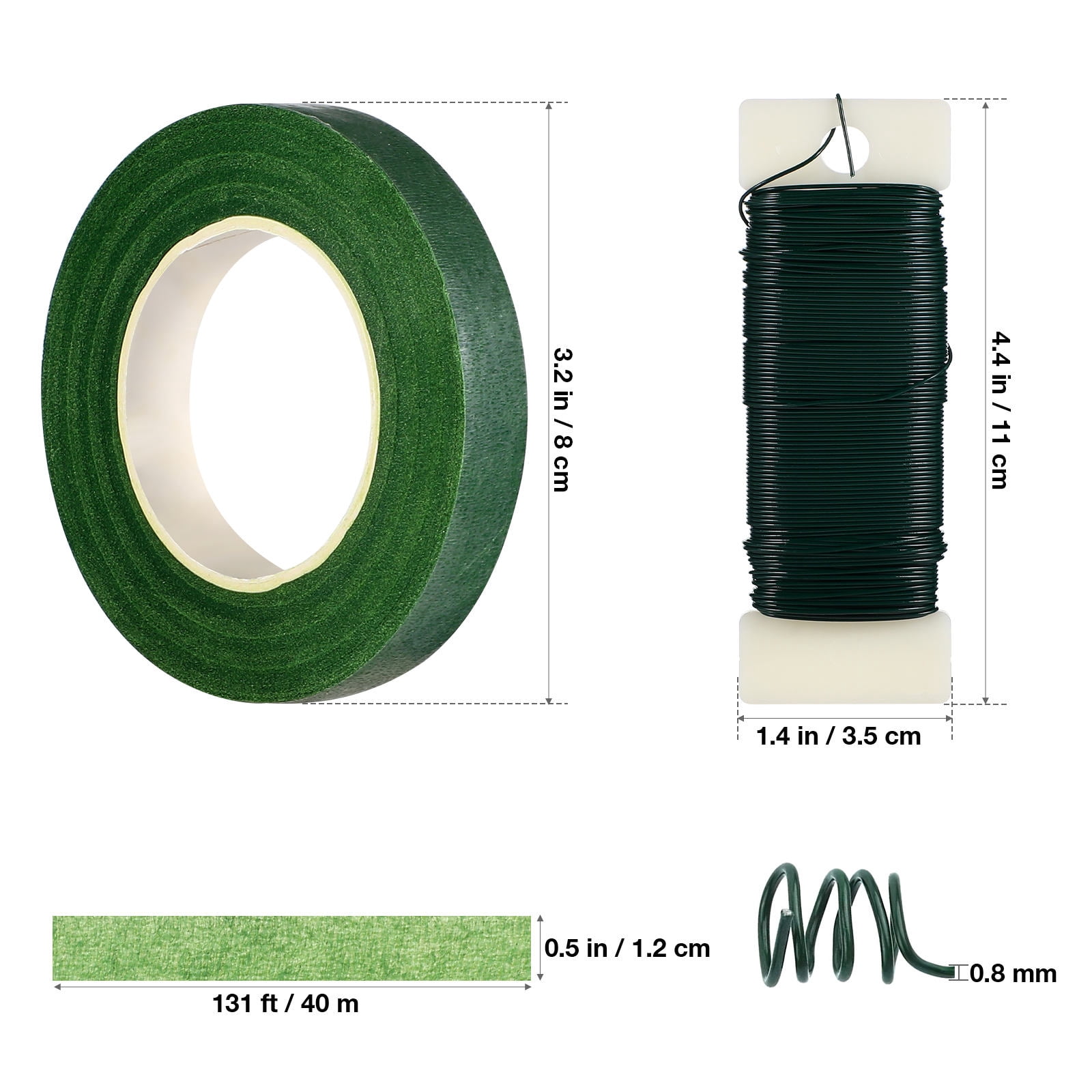 RENACLIPY Florist Wire Stems Set with Flexible Floral Tape for Garland Making and Bouquet Crafting Supplies