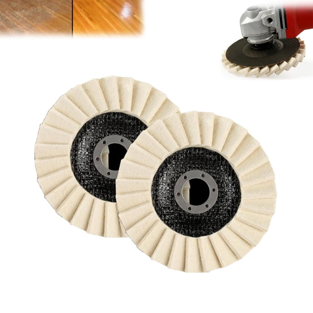Premium Felt Polishing Flap Disc for Angle Grinders – Effortless Mirror Finish, Wool Felt Flap Polishing Disc, High-Density Compressed WoolPolishingDisc, for Metal, Marble Stone (2 PCS)