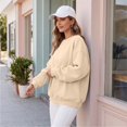 thumbnail image 5 of Women's Casual Crewneck Sweatshirt Loose Long Sleeve Pullover Tops Soft Solid Color Fall Winter Clothes Loungewear Everyday, 5 of 6
