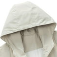 thumbnail image 5 of Iugvhana Men's Hooded Softshell Jacket Zip Up Casual Waterproof Windbreaker Lightweight Loose Outdoor Hiking Cycling Jackets Beige XXXL, 5 of 6