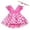 Pink, variant on Girls Spring Dress Sleeveless Floral Print Crawl Suit Contains Headband 3 To 27 Months Graduation Dress For Girls Size 70