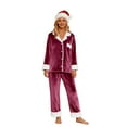 thumbnail image 2 of Christmas Matching Pajamas for Family Plush Christmas Pjs Long Sleeve Button down Holiday Nightwear Top and Pajamas Pants Christmas Parent Child Pajamas Set, 2 of 6