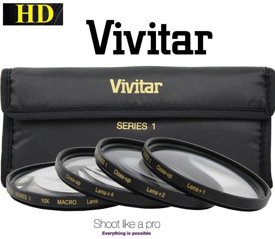 +1/+2/+4/+10 4Pc Vivitar Close Up Macro Lens Set For Canon Vixia HF G30 G40 