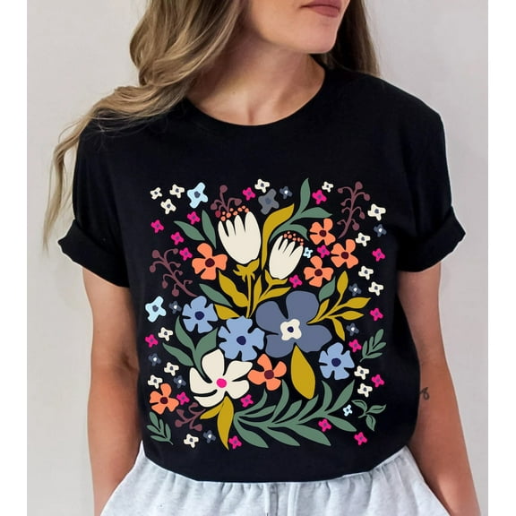 Wildflower Tshirt, Wild Flowers Shirt, Floral Tshirt, Flower Shirt, Gift for Women, Ladies Shirts, Best Friend Gift