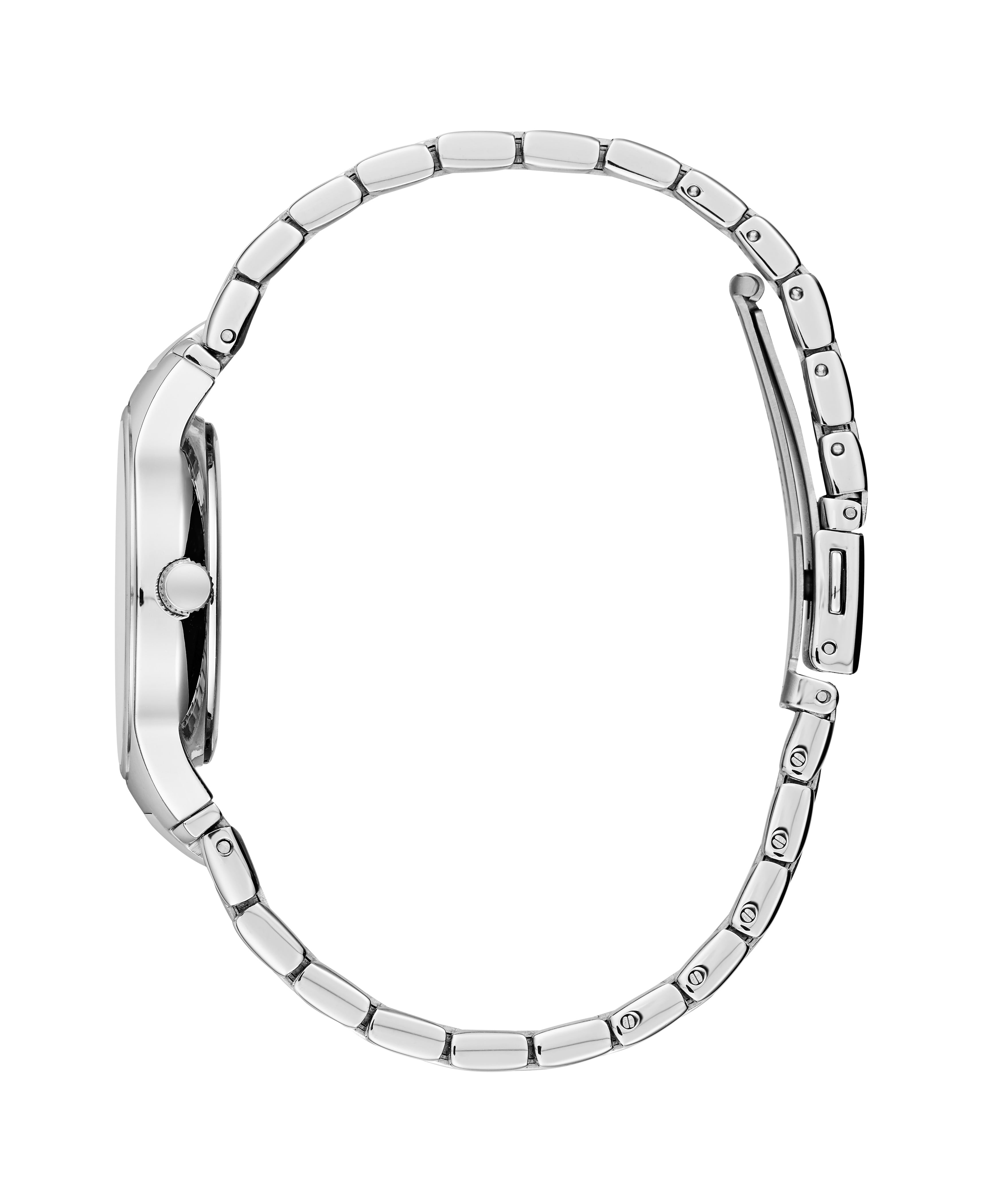 Caravelle Designed By Bulova Women's Silver-Tone Diamond Dial Watch 43P110 30mm