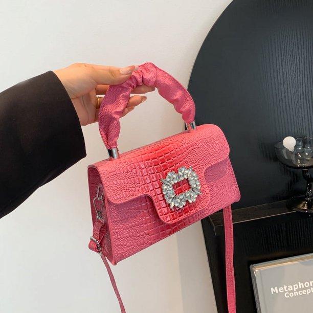 Bolsos de gran valor para mujer, otoño 2025, nuevo estilo, bolso de mano con estampado de cocodrilo brillante, versátil, informal, bandolera de hombro, pequeño bolso cuadrado