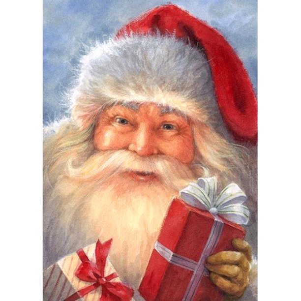 Pintura DIY 5D Mosaico Papá Noel Navidad Taladro completo Kit de diamantes redondos