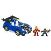 Marvel Superhero Squad Battle Vehicle Hover Car With Iron Man and Nick Fury
