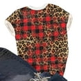 thumbnail image 5 of Women's Valentine's Day Short Sleeve Shirts Graphic Leopard Pullover Tops Plus Size S-6XL Casual Tee Blouses (2XL, Brown-F), 5 of 7