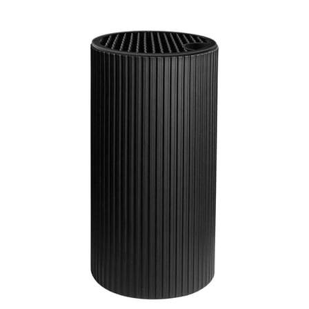 Knife Block without Knives Universal Kitchen Knife Holder Round Compact Empty Knife Storage Stand with Sharpener Rod and Scissor Slot