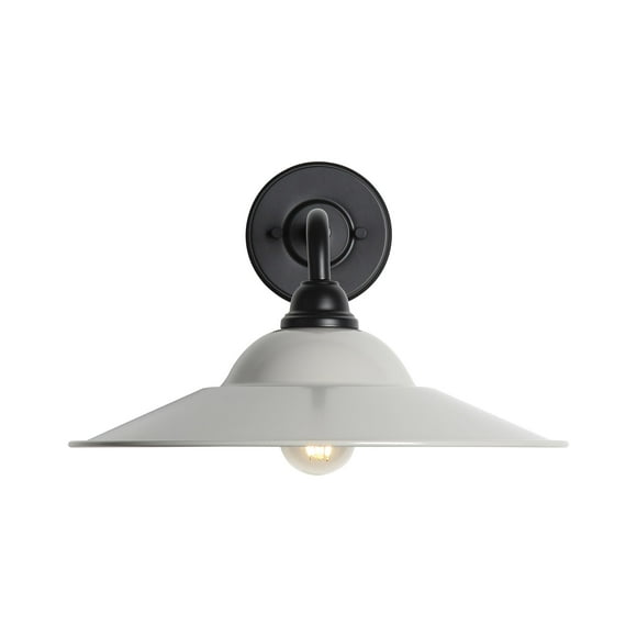 Croma Applique Murale 15 Pouces - Extérieur en Noir Mat avec Abat-Jour Gris Mat