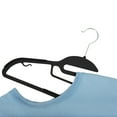 thumbnail image 5 of Simplify 8 Pack S-Shape Non Slip Plastic Shirt Hanger with Tie Bar in Black, 5 of 8