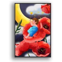 IDEA4WALL Framed Canvas Wall Art for Living Room, Bedroom Flow in The Dream Canvas Prints for Modern Home Decoration Ready to Hang