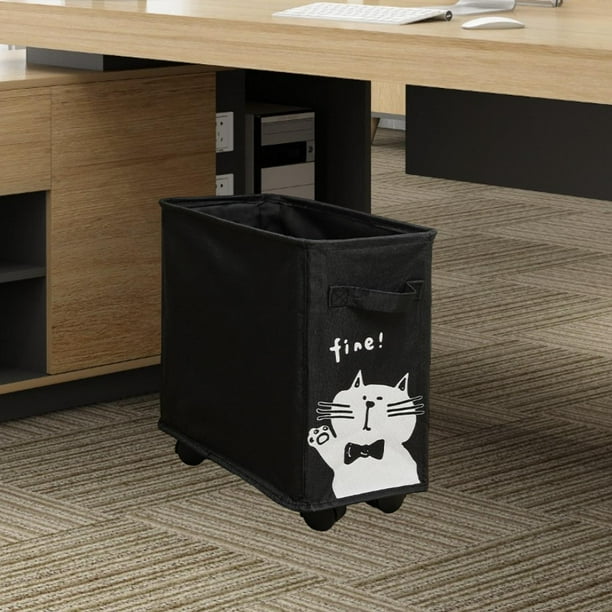 Carrito de Servicio perfecl debajo del escritorio Carrito Móvil con ruedas para cocina dormitorio comedor Color negro