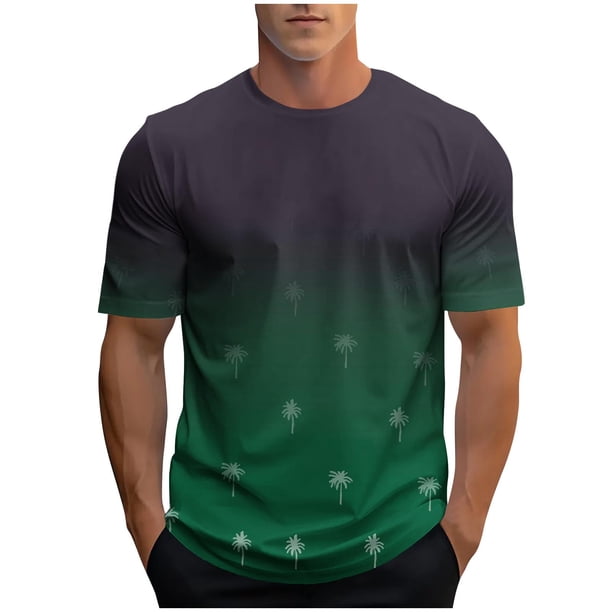Camisetas de Manga Larga para Hombres, Camiseta Deportiva de Impresión Casual de Nueva Moda, Blusa de Cuello Redondo de Manga Corta
