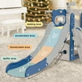 thumbnail image 4 of ZENPETIO 6 in 1 Kids Indoor Slide Playset for Toddler&Kids 1-3 w/Basketball Hoop and Telescope Baby Outdoor Tower Slide Blue, 4 of 8