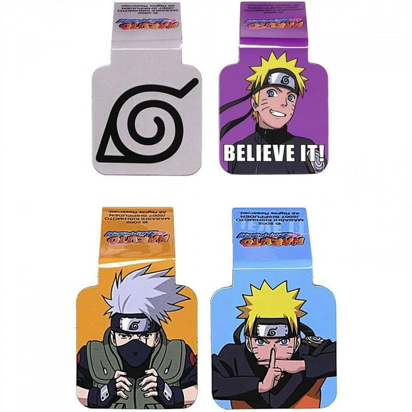 Naruto Believe It! Ensemble de 4 Marque-Pages Magnétiques