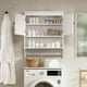thumbnail image 2 of Zocalo Gabinete de pared para baño con puertas y estantes | Mueble colgante de madera sobre inodoro blanco con toallero | Gabinete de almacenamiento suspendido, 2 of 9