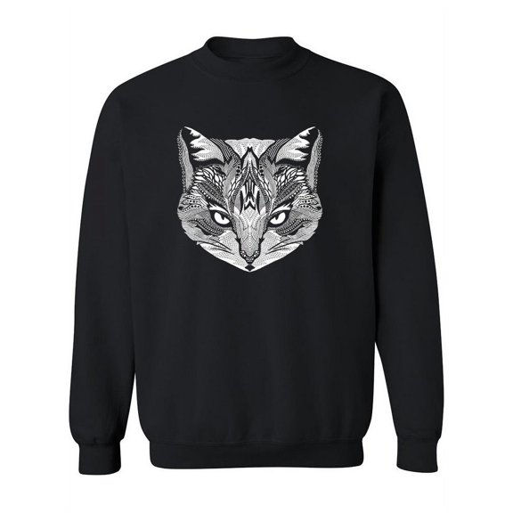 Beautiful Ethnic Cat Head Sweatshirt Women -Image by Shutterstock, Female Medium