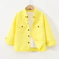 thumbnail image 2 of WAVSUF Boys Button Down Shirt with Chest Pocket Collar Neck Long Sleeve Fall Comfort Trendy Coat Yellow 7-8, 2 of 8