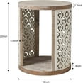 thumbnail image 2 of Farmhouse Round End Table, Distressed Wood Side Table, Bedside Table, 2-Tier Night Stand for Small Space, Living Room, Bedroom, Boho, Rustic, 2 of 7