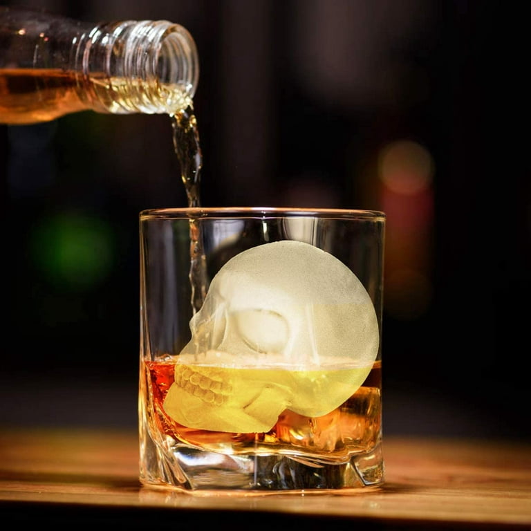 Ice Ball Mold Skull, A Set 6 Large Sphere Ice Cube Molds, 2.3x2.3