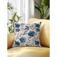 thumbnail image 2 of Outdoor Pillows Waterproof, Indigo Florals Bedding Throw Pillows with Insert for Couch Sofa Bed, Farm Botanical Peonies Vintage Brown Leaves 18x18 Inch Pillowcases Decorative Patio Pillow Set of 1, 2 of 8