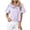 Purple, variant on Staron Women's Casual Blouse Ruffle Striped Puff Sleeve Button Down Shirt V Neck Short Sleeve Cropped Top, Black L