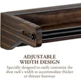 thumbnail image 4 of Wall Mounted Hanging Shoe Rack, Urban Industrial Burnt Solid Wood Shoe Holder Storage Organizer with Matte Black Metal Rails and Adjustable Sizing, Set of 2, 4 of 6
