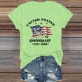 thumbnail image 5 of Helii Independence Day 250th Anniversary USA Shirt Womens 4th of July 1776-2026 T-Shirts Patriotic Shirts American Flag Graphic Top Summer Tops Light Green M, 5 of 5