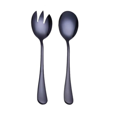 

2Pcs/Set Gold Salad Spoon Fork Stainless Steel Cutlery Set Serving Spoon Set Colorful Unique Tableware Kitchen Accessories