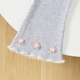 thumbnail image 6 of CPNG Girls Ruffle Leggings Bell Bottom Flare Pants Toddler Baby Girls Solid Color Stretchy Bell Bottoms Trousers(Grey,3-4 Years), 6 of 9