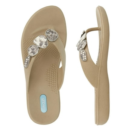 OkaB - Myla Flip Flop Sandal Shoes by OkaB Color Chai with Cream ...