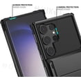 thumbnail image 4 of Card Holder Case For Samsung Galaxy S24 Ultra S23 S22 S21 Note 20 10 S10 Plus Heavy Duty Wallet Hidden Flip Slot Protective Cove, 4 of 5