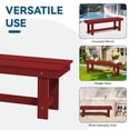 thumbnail image 4 of JUSTLET HDPE Outdoor 2-Person Dining Bench, Durable and Weather-Resistant for Patio, Garden and Balcony Use, Dark Red, 4 of 8