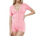 thumbnail image 3 of 2DXuixsh Combinaisons pour Femmes Printemps Aguichant Col en V Manches Courtes Ensemble de Pyjama Bodycon Rose Taille m, 3 of 7