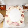 thumbnail image 4 of Manfei Ocean Theme Shell Fitted Sheet Full,Hawaii Holiday Coconut Tree Bed Set,3-Piece,1 Fitted Sheet and 2 Pillowcases, 4 of 6