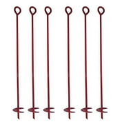 MTB 40” Auger Earth Anchor 4” W helix, 14mm Rod, Painted red, Guying Tents Fencing Canopies, Pack of 6