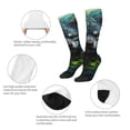 thumbnail image 3 of KLL Realistic Style Green Fur Wolf Print Cool Socks Men's Women's Crew Socks Funny Crazy Novelty Stockings, 3 of 6
