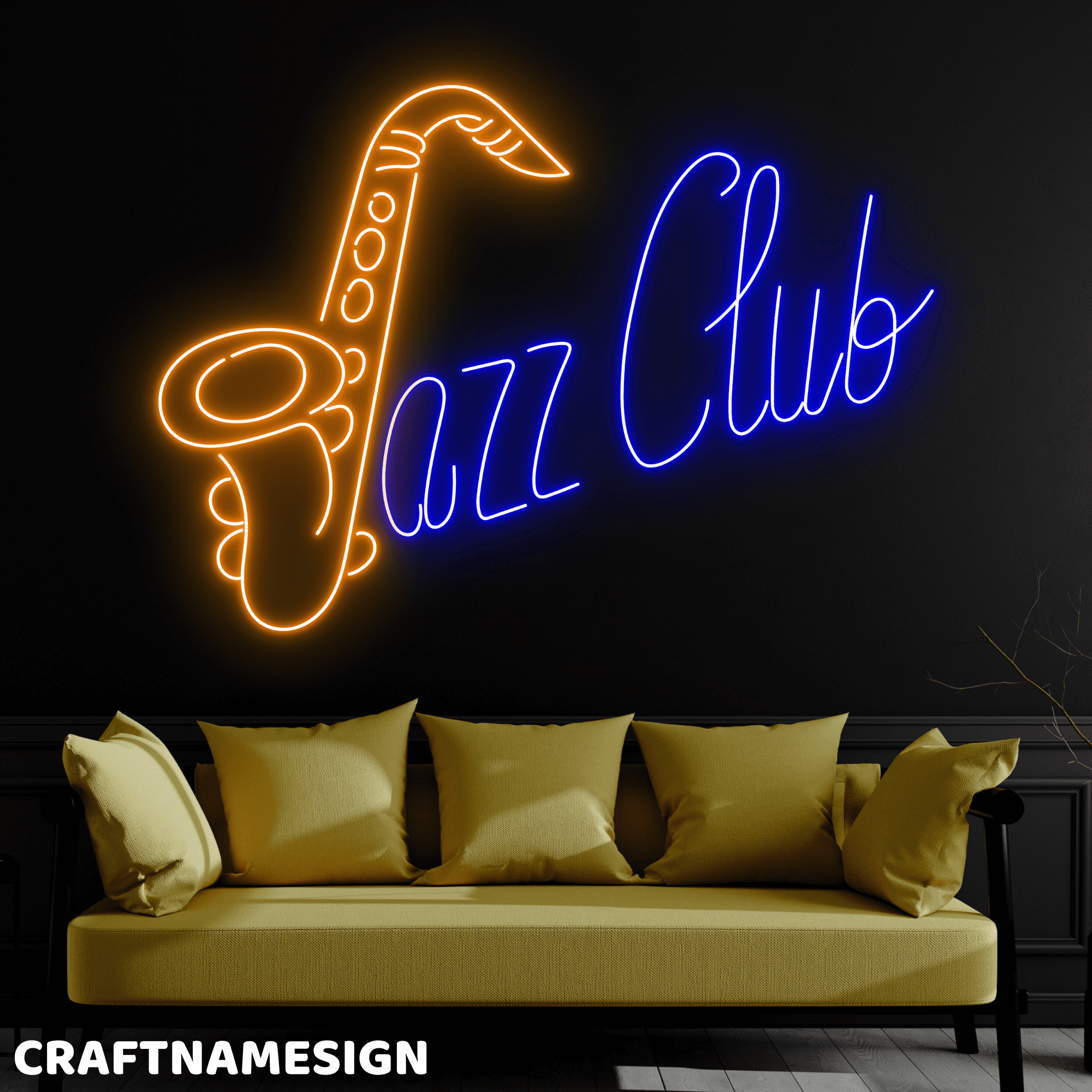 Craftnamesign Jazz Club Neon Sign, Jazz Wall Art, Jazz Live Music