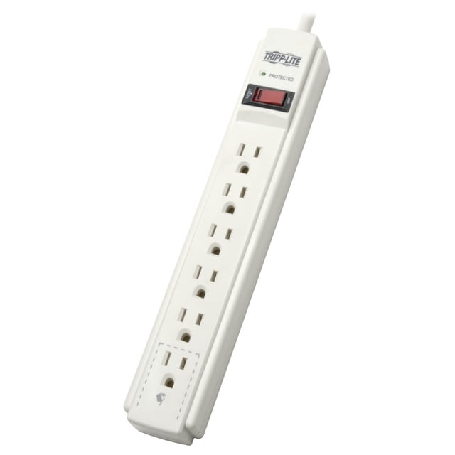 Supresor de Sobretensiones Tripp Lite TLP606 Protect It! 7 Tomacorrientes Cable de 1.83 m 790 joules Gabinete Gris Claro