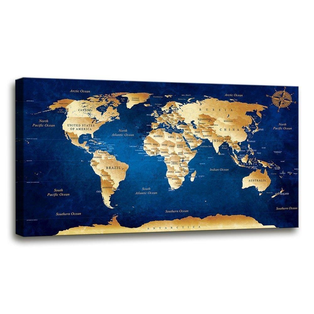 World Map Art Large - Wayne Baisey