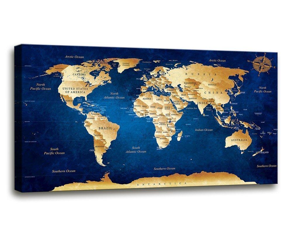 World Map Art Large - Wayne Baisey