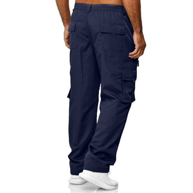 Men's Cargo Pants for All Seasons – Practical Solid Color Trouser with Front Pockets and Straight Leg Fit Relaxed Design for Work Travel and Casual Daily Wear