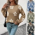 thumbnail image 2 of Stylish and versatile long-sleeved jacquard sweater for women, 2 of 5