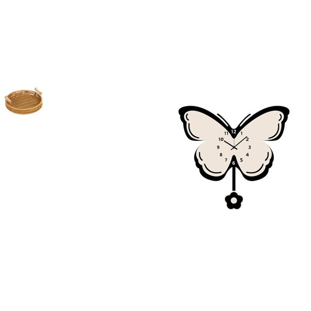 Cesta De Frutas Tejida Con Forma De Mariposa, Cuenco Decorativo Para Aperitivos, Plato De Pan Acrílico, Reloj De Pared Anti-tictac Para Oficina, Comedor, Habitación De Niños, Casa De Campo